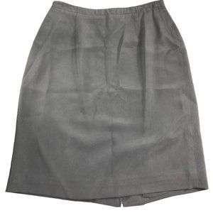 Chaus Womens Skirt Size 6 100% Silk Fully Lined Gray Pencil Straight Career